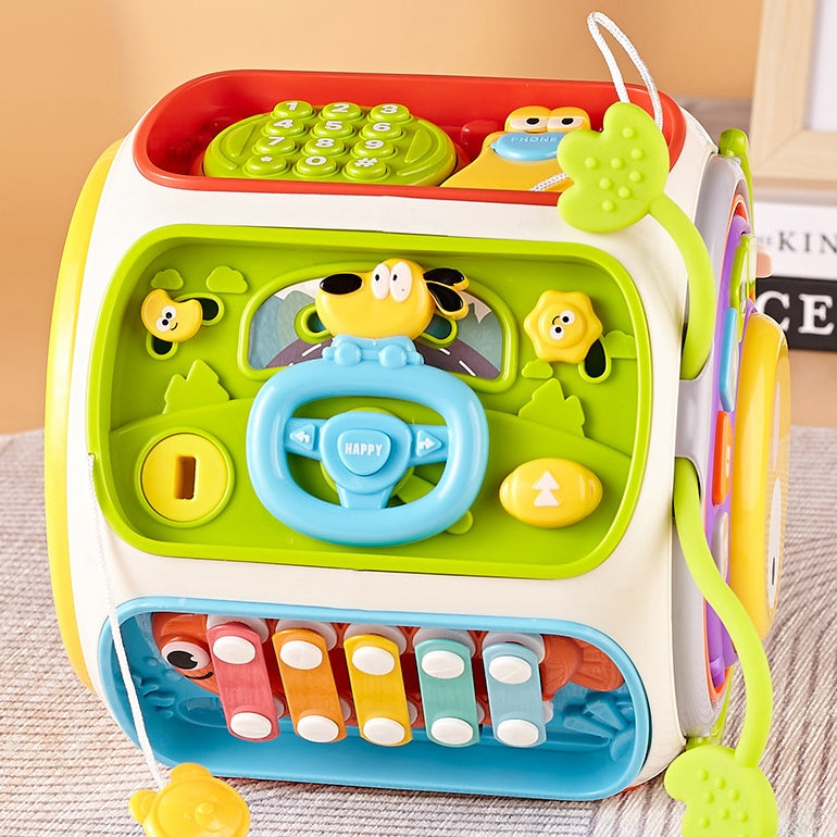 9-in-1 Sensory Cube: Musical Baby Drum & Brain Gym (0-18M)
