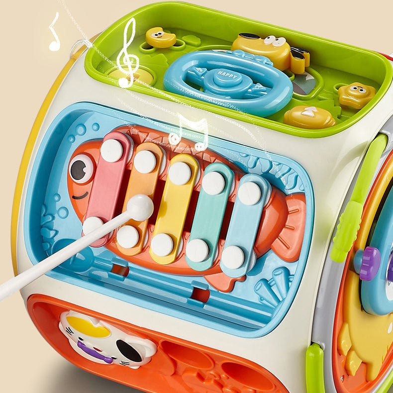 9-in-1 Sensory Cube: Musical Baby Drum & Brain Gym (0-18M)