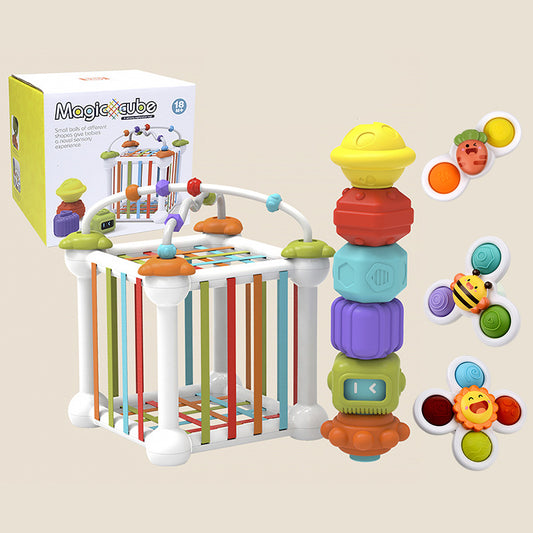 Sensory Bead Maze with Colorful Blocks – Fine Motor Skills Builder